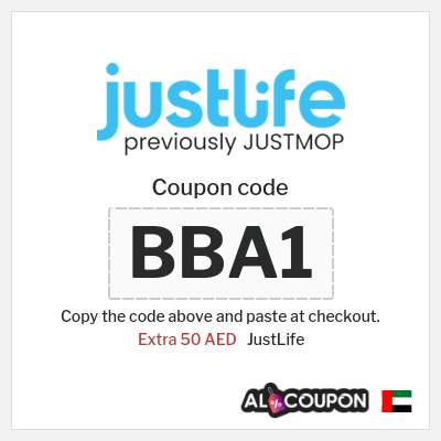 Coupon for JustLife (BBA1) Extra 50 AED