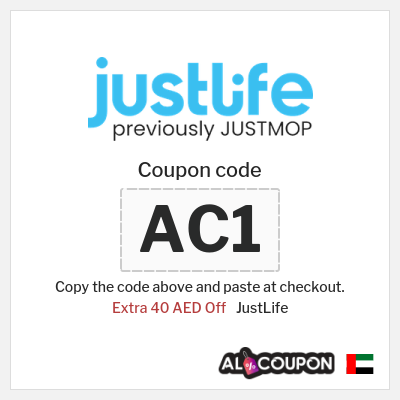 Coupon for JustLife (AC1) Extra 40 AED Off