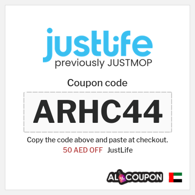 Coupon for JustLife (ARHC44) 50 AED OFF