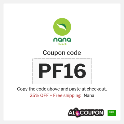 Coupon discount code for Nana 25% Off Delivery Fee
