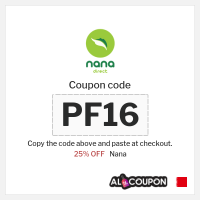 Coupon discount code for Nana 25% Off Delivery Fee