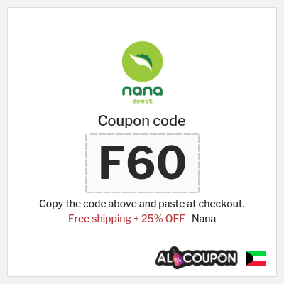 Coupon discount code for Nana 25% OFF