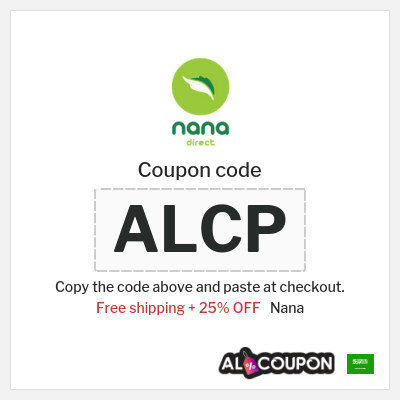 Coupon for Nana (ALCP) Free shipping + 25% OFF