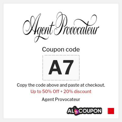 Coupon for Agent Provocateur (A7) Up to 50% Off + 20% discount