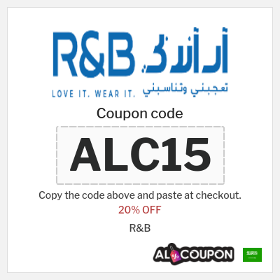 Coupon discount code for R&B 15% OFF