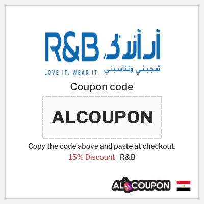 Coupon discount code for R&B 15% OFF