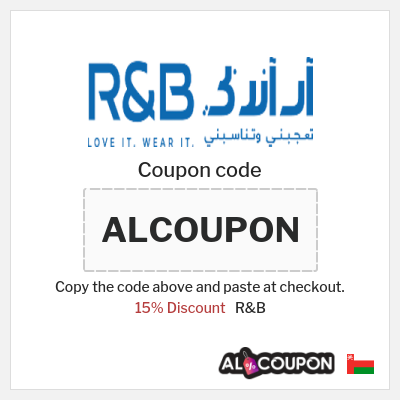 Coupon discount code for R&B 15% OFF
