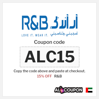 Coupon discount code for R&B 15% OFF
