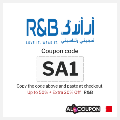Coupon for R&B (SA1) Up to 50% + Extra 20% Off