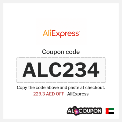 Coupon for AliExpress (ALC234) 229.3 AED OFF