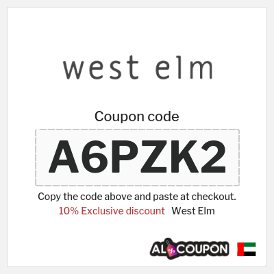 West Elm Coupon (A6PZK2) West Elm discount code 2025