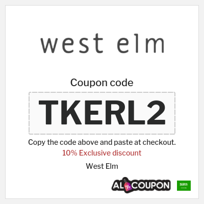 Coupon for West Elm (TKERL2) 10% Exclusive discount