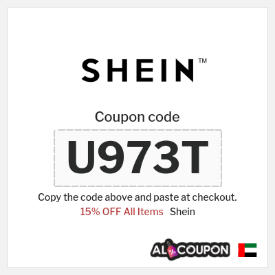 Coupon for Shein (U973T) 15% OFF All Items