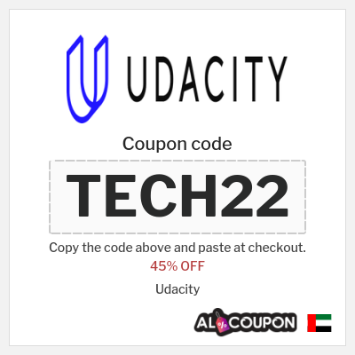 Coupon for Udacity (TECH22) 45% OFF