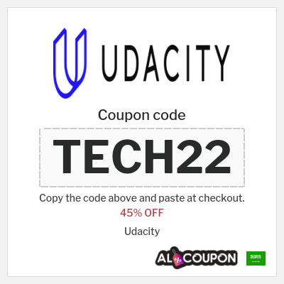 Coupon for Udacity (TECH22) 45% OFF