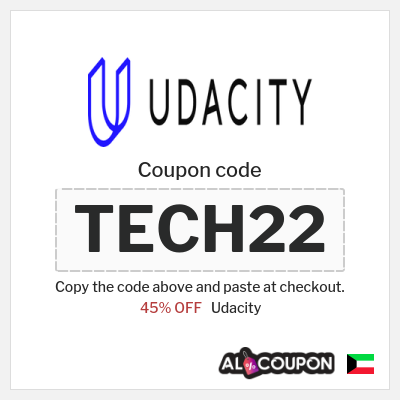 Coupon for Udacity (TECH22) 45% OFF