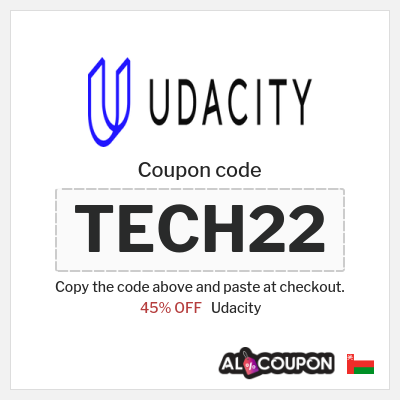 Coupon for Udacity (TECH22) 45% OFF