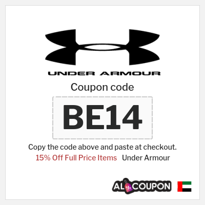 Coupon for Under Armour (BE14) 15% Off Full Price Items 