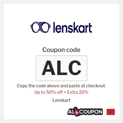 Coupon for Lenskart (ALC) Up to 50% off + Extra 20%