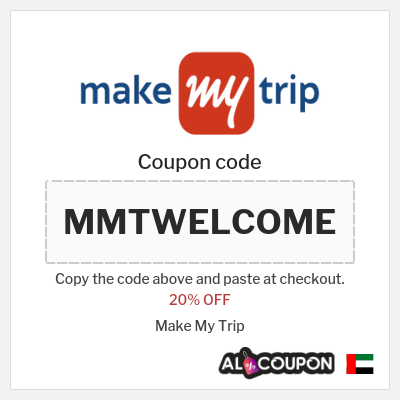 Coupon discount code for Make My Trip 20% OFF your first booking
