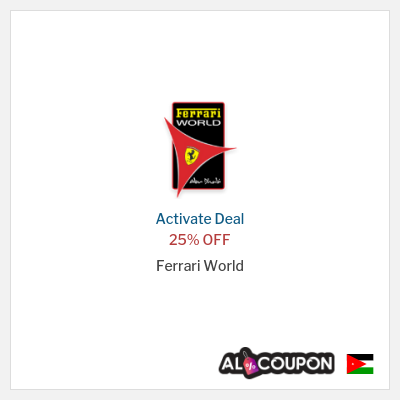 Special Deal for Ferrari World 25% OFF