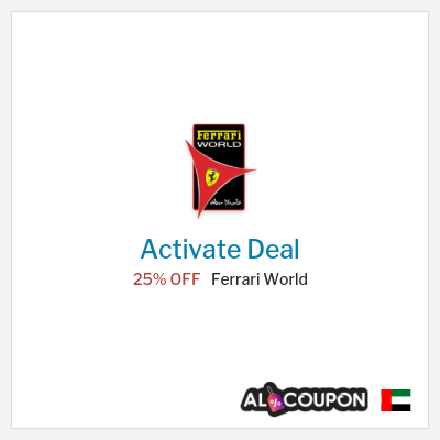 Special Deal for Ferrari World 25% OFF