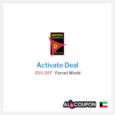Special Deal for Ferrari World 25% OFF