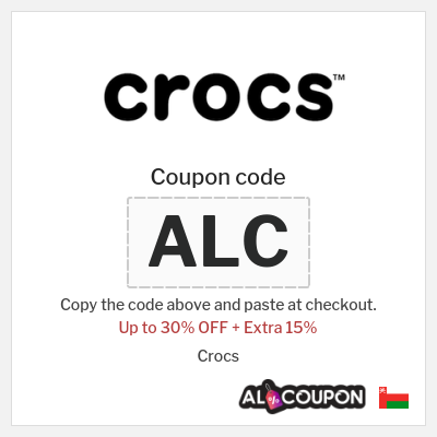 Coupon discount code for Crocs 15% OFF