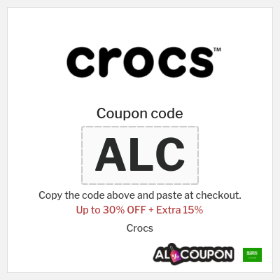 Coupon for Crocs (ALC) Up to 30% OFF + Extra 15%