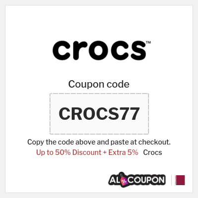 Coupon for Crocs (CROCS77) Up to 50% Discount + Extra 5%