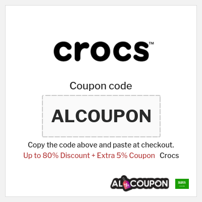 Coupon for Crocs (ALCOUPON)  Up to 80% Discount + Extra 5% Coupon