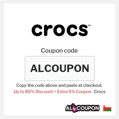 Coupon for Crocs (ALCOUPON) Up to 80% Discount + Extra 5% Coupon