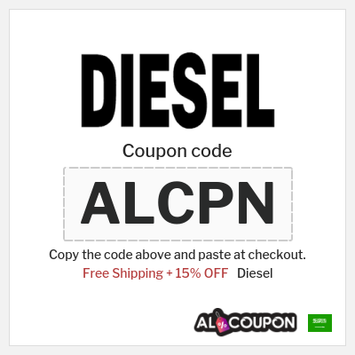 Coupon for Diesel (ALCPN) Free Shipping + 15% OFF