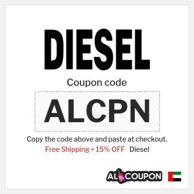 Coupon for Diesel (ALCPN) Free Shipping + 15% OFF