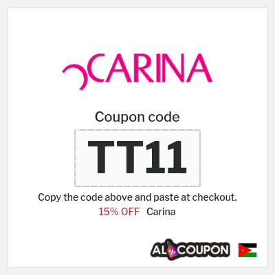 Coupon discount code for Carina 15% OFF