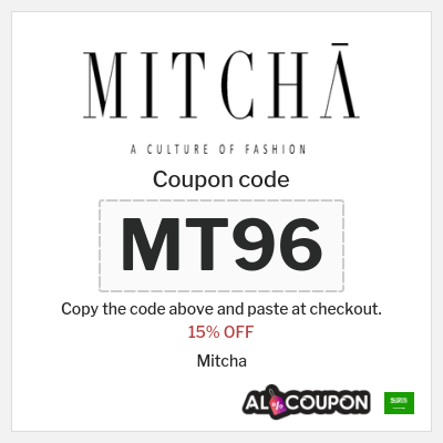 Coupon discount code for Mitcha 15% OFF