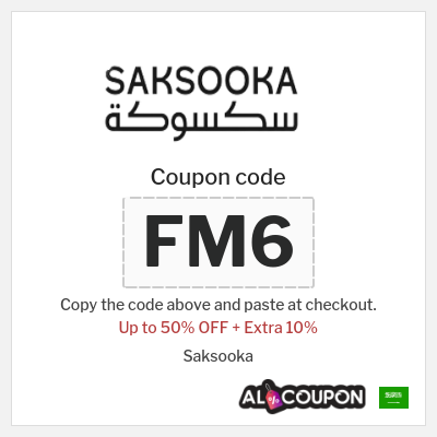 Coupon discount code for Saksooka 10% OFF
