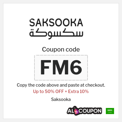 Coupon discount code for Saksooka 10% OFF