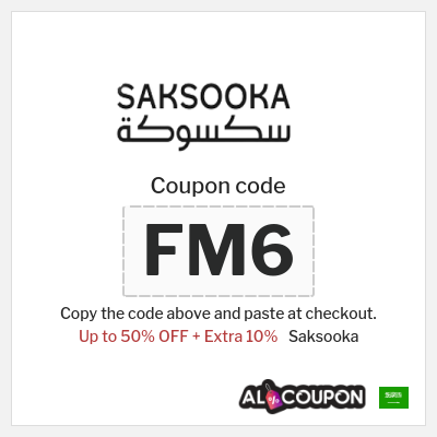 Coupon discount code for Saksooka 10% OFF