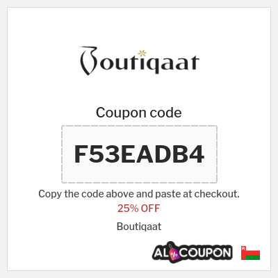 Coupon for Boutiqaat (F53EADB4) 25% OFF