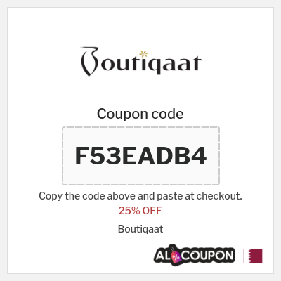Coupon for Boutiqaat (F53EADB4) 25% OFF