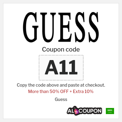 Coupon for Guess (A11) More than 50% OFF + Extra 10%