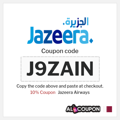 Coupon for Jazeera Airways (J9ZAIN) 10% Coupon