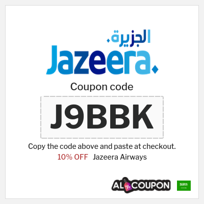 Jazeera Airways Coupon (J9BBK) Jazeera Flight Booking Offers 2026