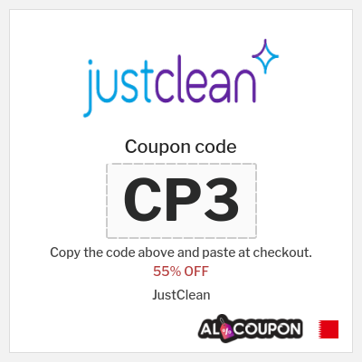 Coupon for JustClean (CP3) 55% OFF