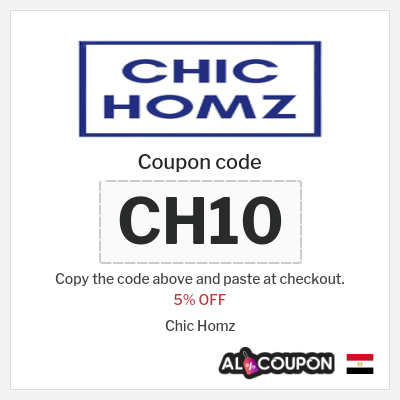Coupon discount code for Chic Homz 5% OFF