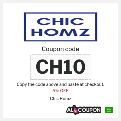 Coupon discount code for Chic Homz 5% OFF