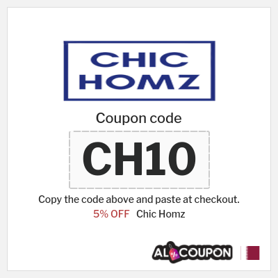 Coupon discount code for Chic Homz 5% OFF