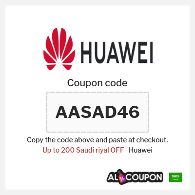 Coupon discount code for Huawei 100 Saudi riyal Off