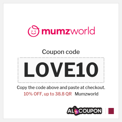 Coupon for Mumzworld (LOVE10) 10% OFF, up to 38.8 QR